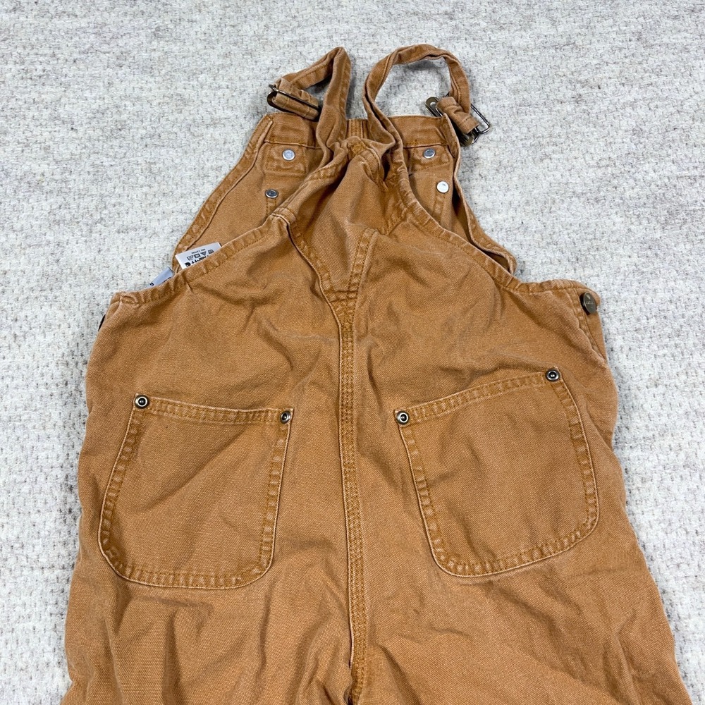Carhartt Youth Bibs Overalls size 6 Brown Reinforced Double Knee Duck Canvas - Picture 5 of 14